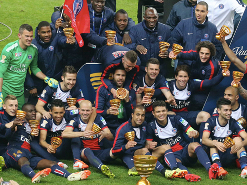フランスリーグカップを制したＰＳＧ。リーグ連覇も目前だ（photo by Getty Images）