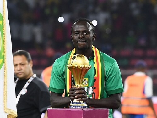 アフリカネーションズカップで優勝したセネガルのサディオ・マネ photo by AFLO