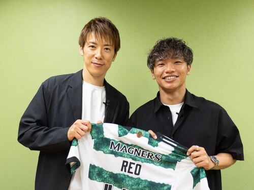 旗手怜央と人気解説者の林陵平氏が対談。セルティックのサッカーを熱く語り合った photo by Isogai Takuya