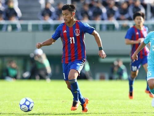 旗手怜央は大学の４年間FWでプレーした　photo by JUFA/Iijima Reiko