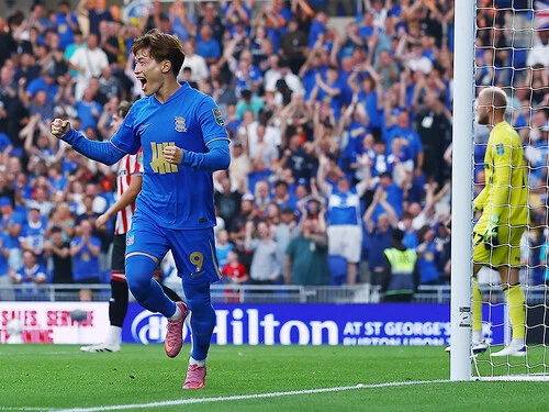 シェフイールド・ユナイテッド戦で移籍後初ゴールを決めた古橋亨梧（バーミンガム・シティ） photo by REX/AFLO