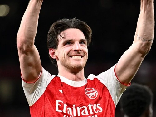 プレミアリーグ首位のアーセナルを引っ張るデクラン・ライス　photo by Getty Images