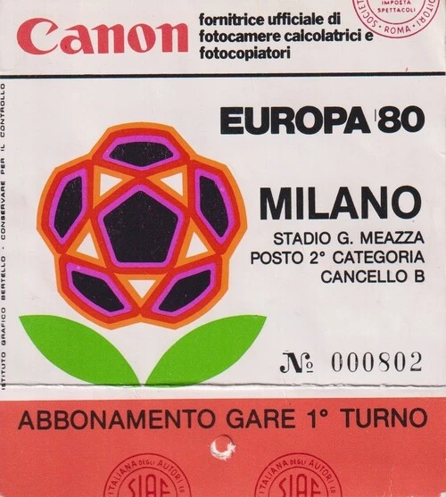 後藤氏が初めてジュゼッペ・メアッツァで観た試合の入場券（画像は後藤氏提供）