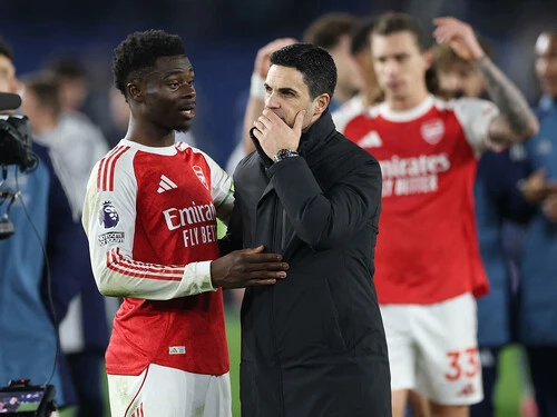 プレミアリーグで前節、ブライトンを破ったアーセナルのミケル・アルテタ監督 photo by Reuters／AFLO