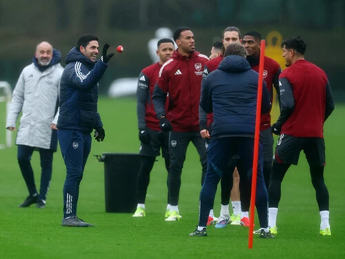 チャンピオンズリーグでレバークーゼンと対戦するアーセナルのミケル・アルテタ監督 photo by Reuters／AFLO