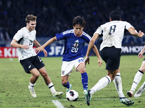 日本代表の直近４試合にすべて出場した久保建英 photo by Daisuke Nakashima