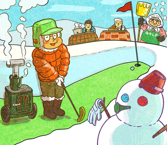 雪が積もった真冬にゴルフをやるのは、さすがにしんどいです...