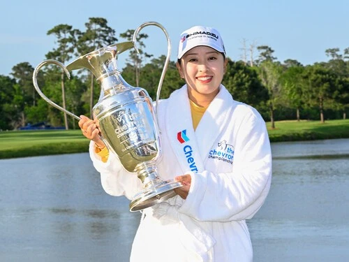 ４月、メジャー大会のシェブロン選手権で米ツアー初優勝を飾った西郷真央　photo by Getty Image