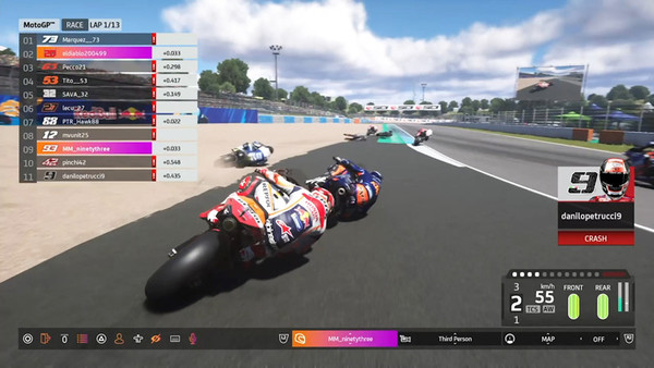 公式ゲーム『MotoGP20』の画面はかなりリアルだ