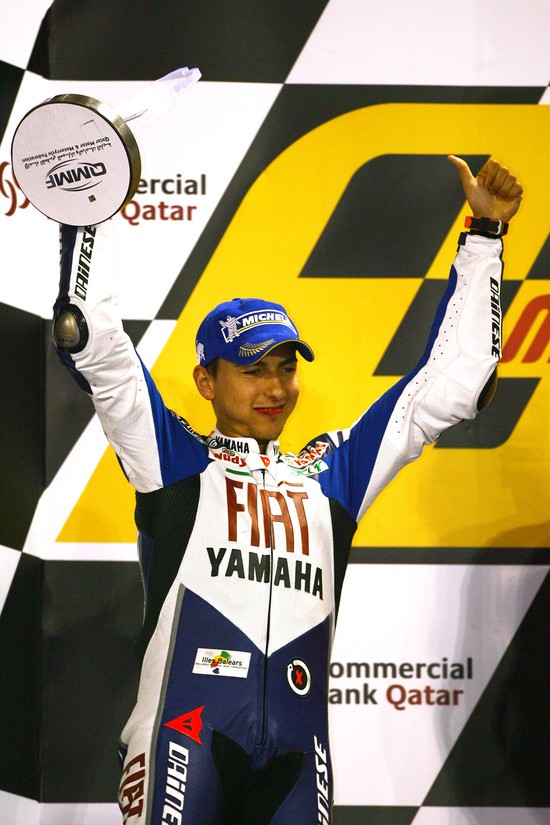 2008年、開幕戦カタールGPでMotoGP初表彰台を獲得したホルヘ・ロレンソ