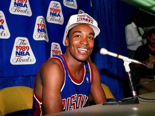 1989年、初めてNBAの頂点に立ったトーマスとピストンズ　photo by Getty Images