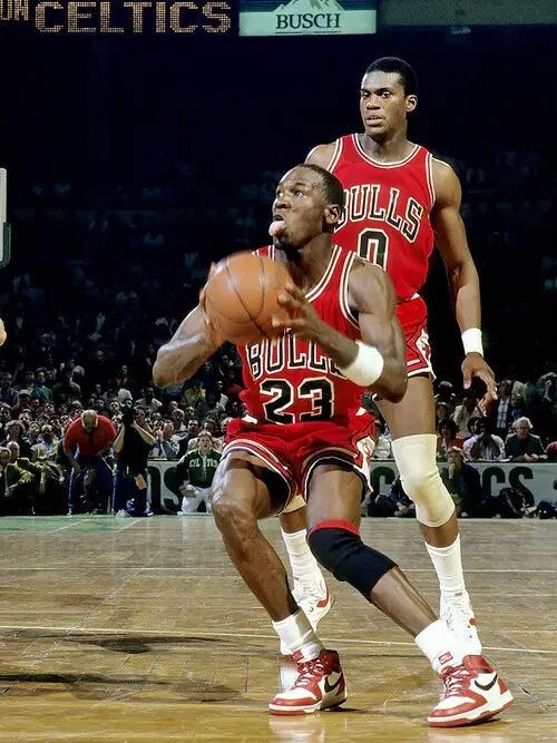 1986年のセルティック戦でマークした63得点は現在もNBAプレーオフ記録　photo by Getty Images