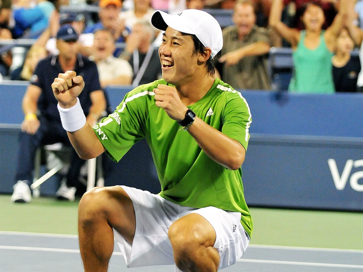 2008年の全米オープンで当時世界4位のフェレールに勝利した錦織圭　photo by AFLO