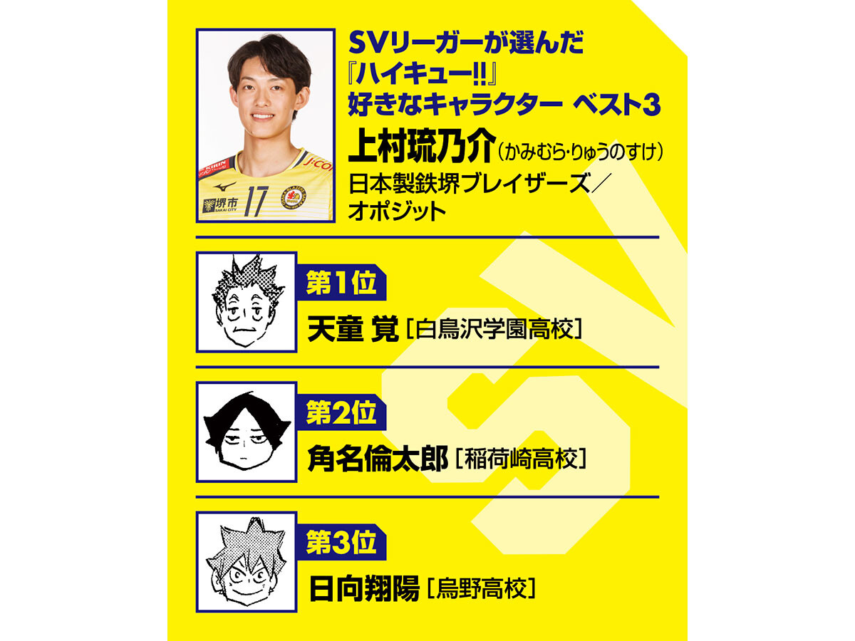 【ハイキュー‼×SVリーグ】日本製鉄堺ブレイザーズ上村琉乃介は劣勢でこそ燃える　日向翔陽のように「戦える選手になりたい」