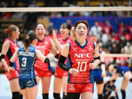 SVリーグ優勝に向けて、プレッシャーと戦いながらも活躍をつづける中川つかさ photo by AFLO SPORT