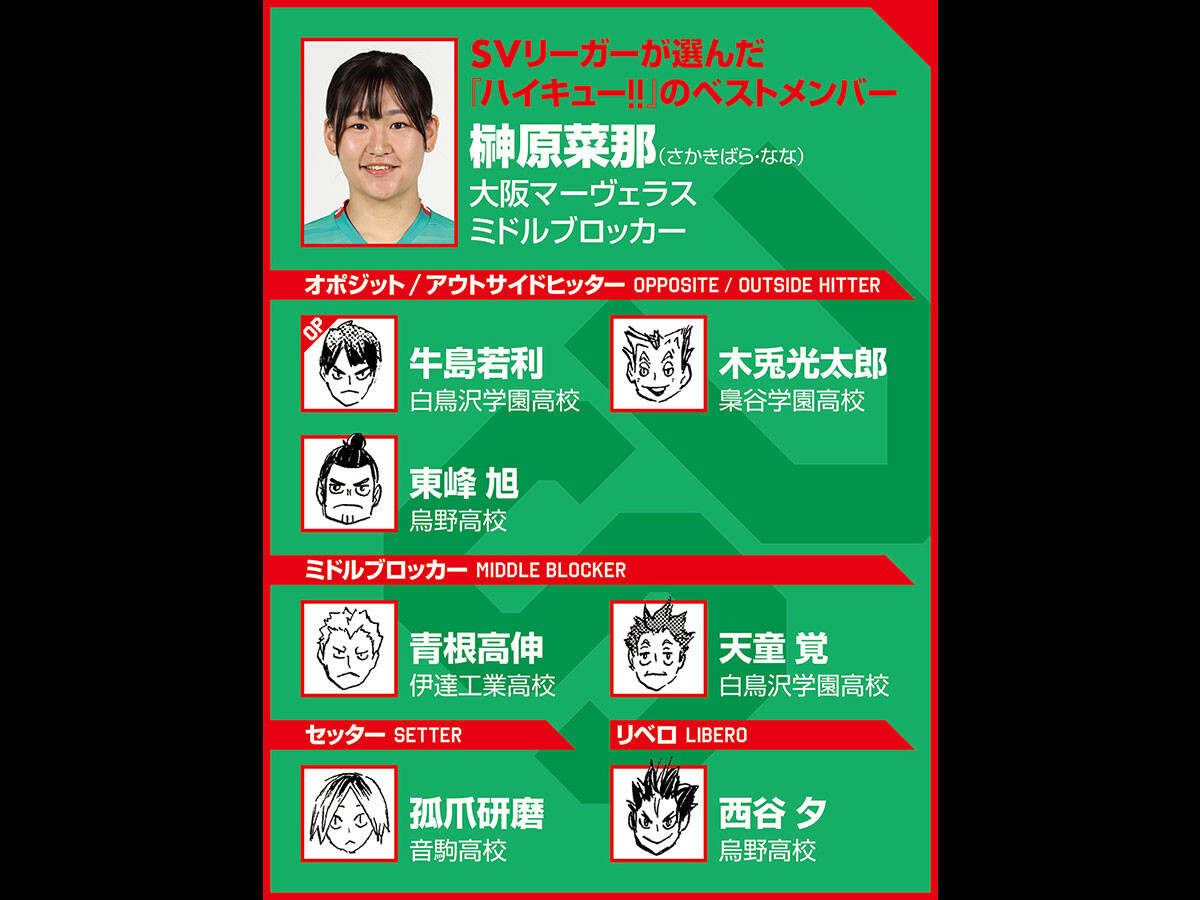 【ハイキュー‼×SVリーグ】大阪MVの榊原菜那がミドルブロッカー目線で語った、後ろを任せたい『ハイキュー‼』のリベロは？