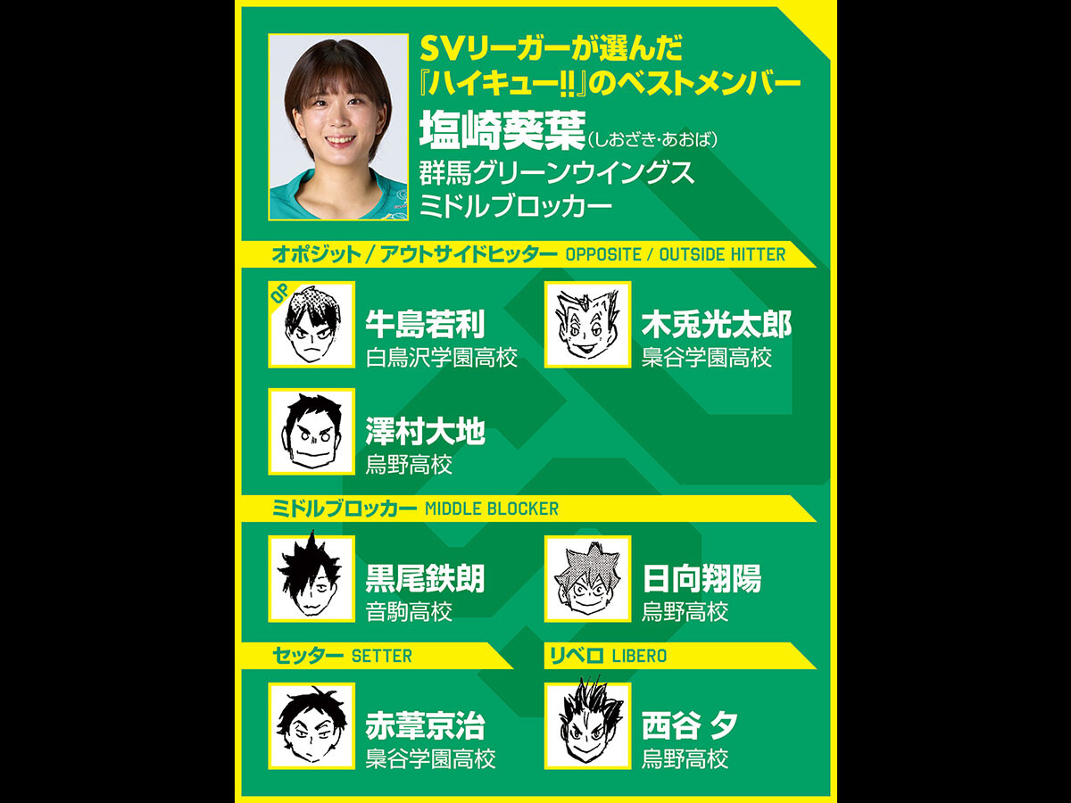【ハイキュー‼×SVリーグ】群馬の塩崎葵葉は『ハイキュー‼』ベストメンバーにも選んだ木兎光太郎の言葉に「共感できます！」