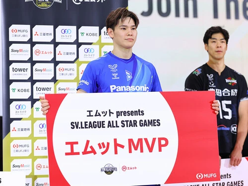 SVリーグオールスターゲームでMVPを獲得した西田有志 photo by YUTAKA/AFLO SPORT