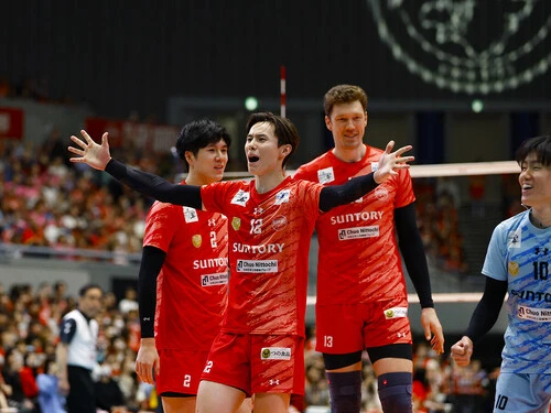 SVリーグチャンピオンシップ決勝進出を決めたサントリーサンバーズ大阪の髙橋藍 photo by Sunao Noto（a presto）