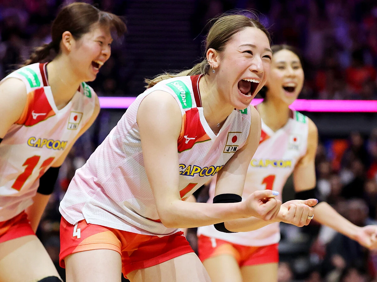石川真佑はチーム最多4本のブロックポイントを記録photo by JVA/AFLO
