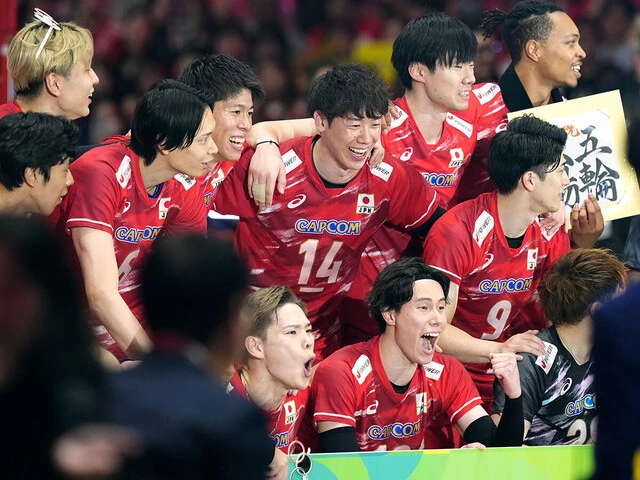 アジア選手権を制し、ロス五輪出場を決めた男子日本代表 photo by Kyodo News