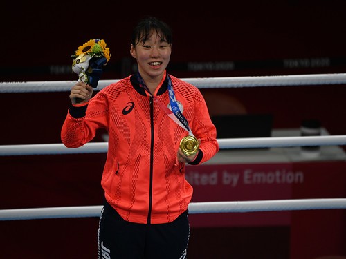 ボクシング女子で日本女子初の金メダルを獲得した入江聖奈