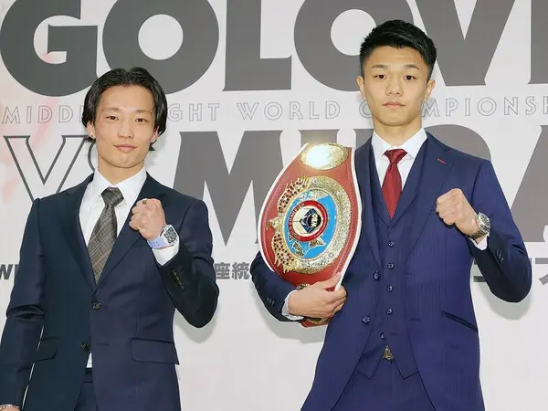 挑戦者・山内涼太（左）を迎え撃つ王者・中谷潤人
