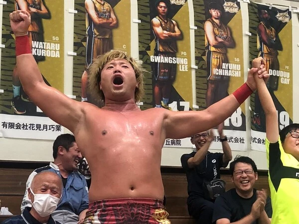 能登半島でのチャリティマッチで熱いプロレスを見せた全日本プロレスの宮原
