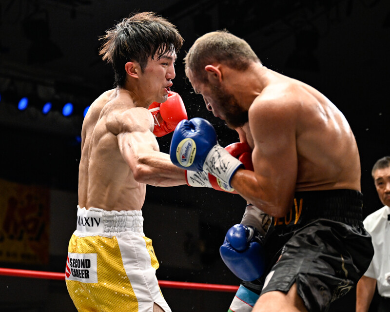 昨年８月の試合で10回TKO勝利を飾った井上浩樹　photo by 山口フィニート裕朗/アフロ