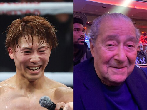 井上尚弥（左）の魅力と５月のタイトル戦について語ったアラム氏 photo Morita Naoki/AFLO,Sugiura Daisuke 