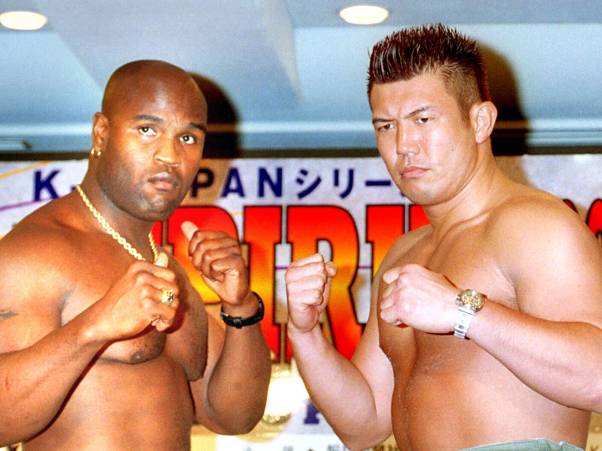 1999年、グッドリッジ（左）と闘った佐竹　photo by Sankei Visual