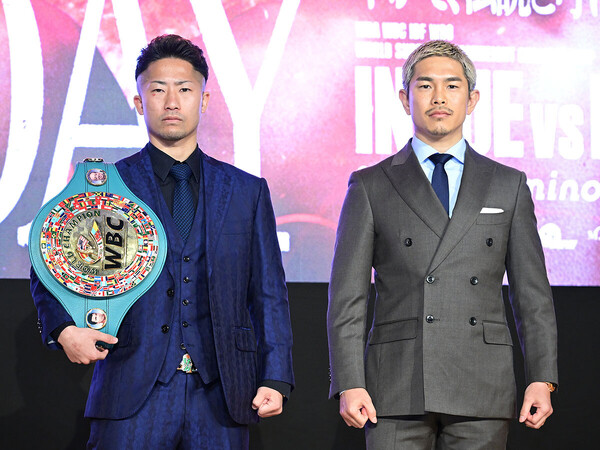 ５月２日に対戦する井上拓真（左）と井岡一翔　photo by アフロスポーツ