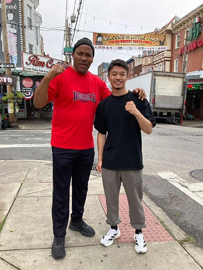 昨年の６月、ともにフィラデルフィアの街を回ったウィザスプーン（左）と中谷 photo by Soichi Hayashi Sr.