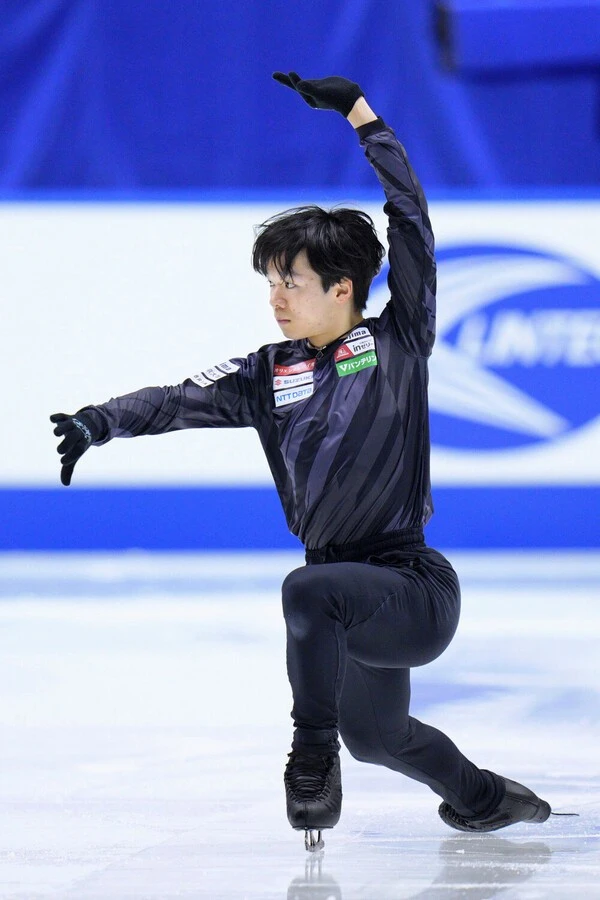 全日本選手権の前日練習に臨んだ鍵山優真 photo by Kyodo News