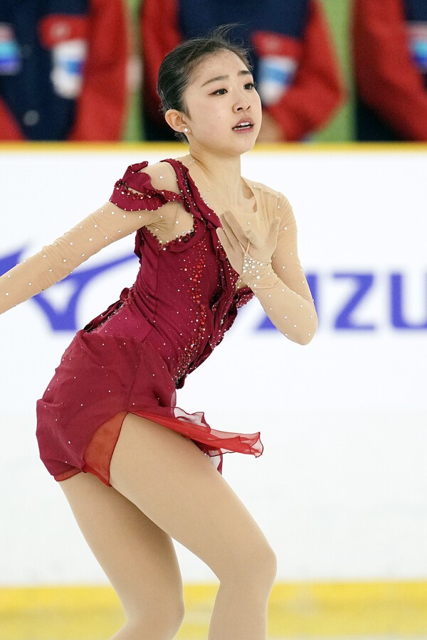 四大陸選手権で連覇に期待がかかる千葉百音 photo by Kyodo News