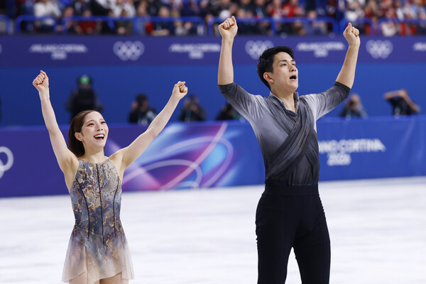 引退を発表したミラノ・コルティナ五輪金メダリストの三浦璃来と木原龍一 photo by Sunao Noto（a presto）