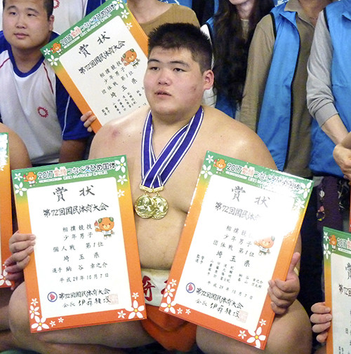 愛媛国体（少年男子）で、個人と団体の２冠を達成した納谷