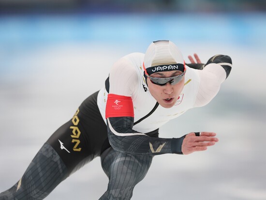 北京五輪スピードスケート男子500mの新濱立也 photo by JMPA