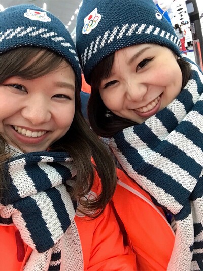 日本カーリング史上初の姉妹出場となった2018年平昌五輪にて。写真：本人提供