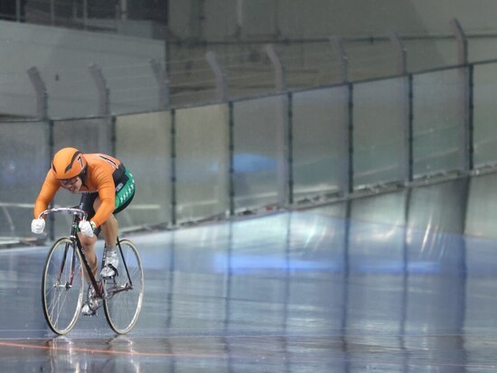 ゴール線付近。後続選手をカメラで捉えられないほどの圧勝だった　photo by Takahashi Manabu