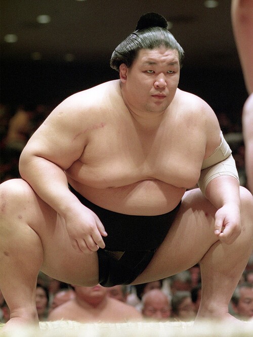 堂々とした相撲で史上最多の16個の金星を挙げた安芸乃島　photo by Jiji Press