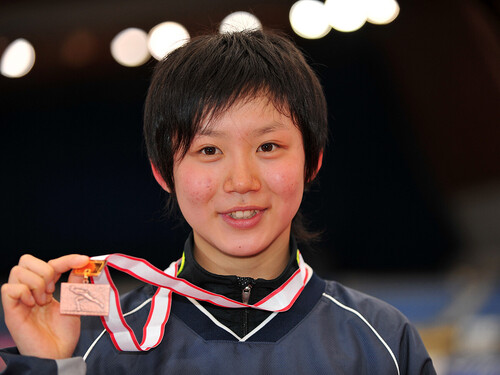 2009年、中学３年生でバンクーバー五輪出場を決めた髙木美帆　photo by Jun Tsukida/AFLO SPORT