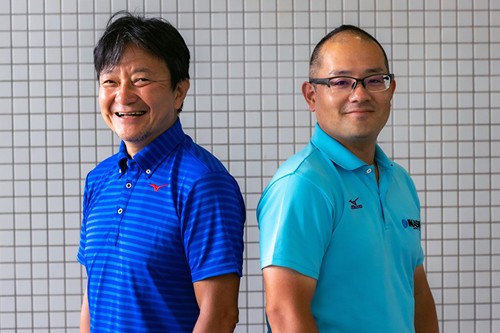 今回、新型スポーツ用義足について語ってくれたミズノの宮田美文氏（左）と今仙技術研究所の浜田篤至氏（右）