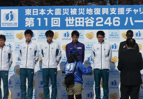 世田谷246ハーフマラソンで、上位を占めた青山学院大の選手たち