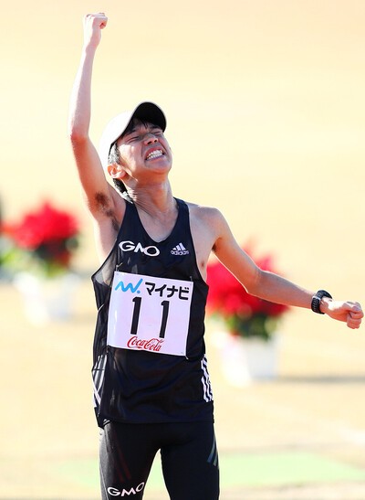 2020年、福岡国際マラソンで優勝した吉田祐也
