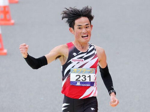 大阪マラソン2023で、日本人トップの成績を収めた西山和弥（トヨタ自動車）