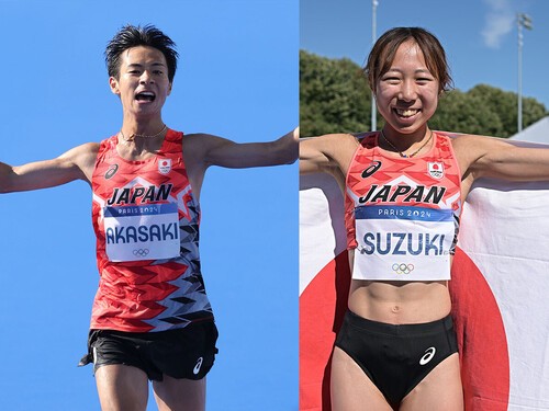 ６位入賞を自己新記録で果たした赤﨑暁（左）と鈴木優花　photo by JMPA