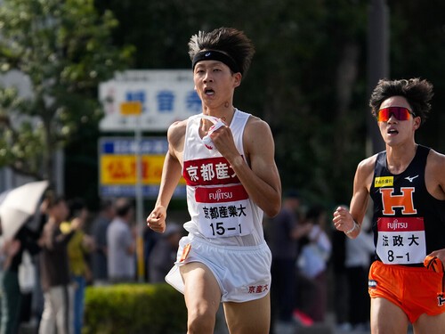 ３年ぶりの出場となる京産大は中村（写真）、小嶋らで関東勢に食らいつく　photo by SportsPressJP/AFLO