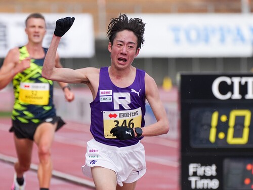 箱根２区で快走した立教大・馬場は２月の丸亀ハーフでも日本人学生歴代３位の好記録　photo by Wada Satoshi
