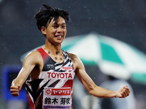 鈴木芽吹にとっては安堵と喜びの混じり合う日本選手権10000m初優勝となった　photo by Nishimura Naoki/AFLO